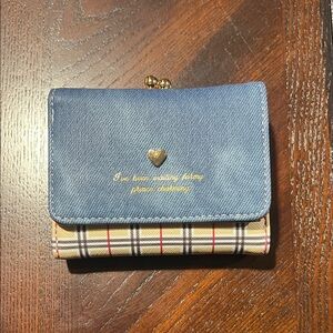 Prince Charming Blue and Plaid Women's Compact Wallet